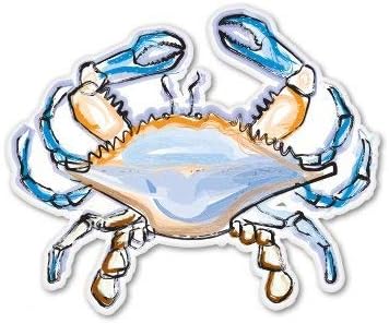 Carframes18 Blue Crab Art Design Vinyl Sticker - Car Window Bumper Laptop Bumper