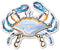 Carframes18 Blue Crab Art Design Vinyl Sticker - Car Window Bumper Laptop Bumper