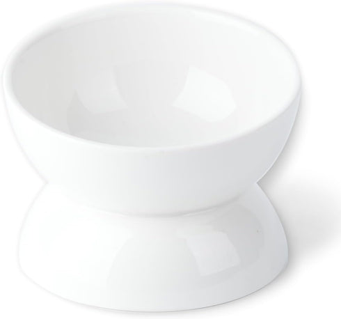 Elevated Cat Water Bowl, 16 OZ Ceramic Dish, 15° Tilted Anti Vomiting Pet Food Bowl for Spines and Whisker Fatigue