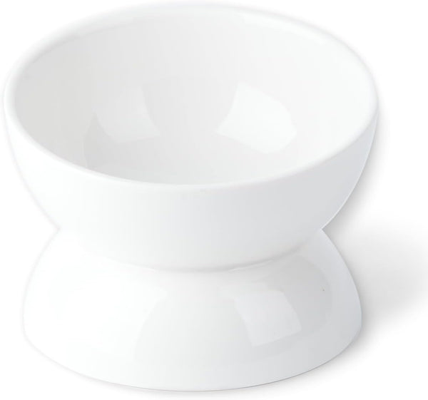 Elevated Cat Water Bowl, 16 OZ Ceramic Dish, 15° Tilted Anti Vomiting Pet Food Bowl for Spines and Whisker Fatigue