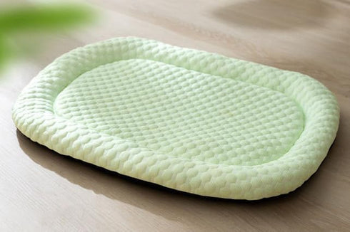 Pet Cooling Mat for Small Dogs and Cats - Large - Light Green - Self Cooling Fabric - Washable, Cozy Sleeping Mat