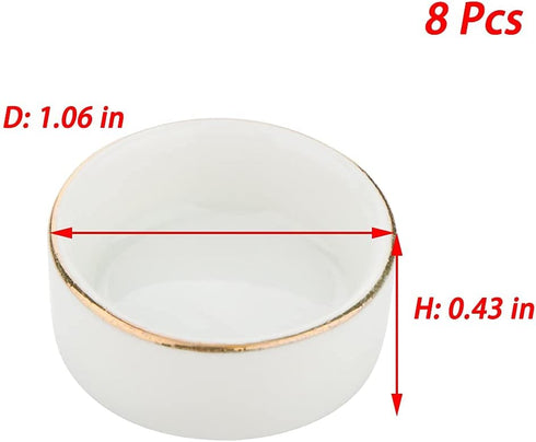DQITJ 8 Pcs Hermit Crab Ceramic Water Bowl, Tarantula Mini Food Dish for Hermit Crab Tarantula Spider Millipede Tiny