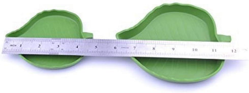 2 Pack Leaf Reptile Food and Water Bowl for Pet Aquarium Ornament Dish for Lizards Tortoises