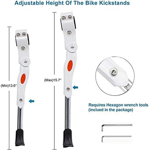 ZOSEN Adjustable Bicycle Kickstand, Side Support for 22 24 26 Inch Mountain Bike and 700 Road Bike