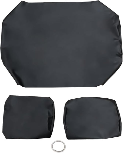 Golf Cart Front Seat Cover Staple On for Club Car PRE-2000 DS, Microfiber Leather Black