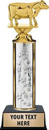 Crown Awards Dairy Cow Trophies, Personalized Silver Dairy Cow Trophy with Custom