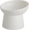 Small Ceramic Raised Cat Bowls, Tilted Elevated Food or Water Bowls, Dishwasher Safe, White
