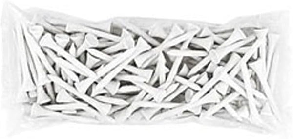 Hireko Tour Gear Wood Golf Tees, White, Assorted Sizes 2-3/4 inch or 3-1/4 inch Tall, 100 or 500 Bulk Packs