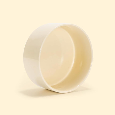 SPUNKYJUNKY 28.7OZ Weighted Ceramic Dog and Cat Bowl, Modern Cute Food Water Bowl, Replacement Beige (1 Pack)