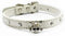 Cute Dazzling Elegant Fancy Skull Diamond Crystal Rhinestone Leather Small Pet Dog Cat Collar (White, M)