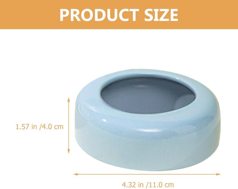 TEHAUX 1PC Ceramic Pet Bowl Flat Water Bowl Drinking Bowl Feeder for Dogs Cats Exotic Shorthair (Sky- Blue)- Pet Dog Feeder