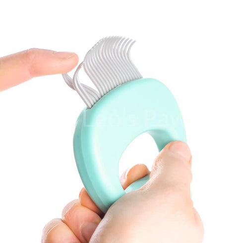 Leo's Paw The Original Soft Deshedding Brush, Massaging Shell Comb for Grooming Long and Short Hair Cat Dog Bunny (Mint)