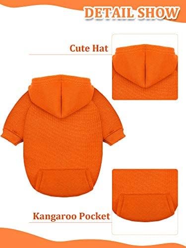 6 Pieces Dog Hoodie Sweaters with Hat - Warm Winter Clothes for Small Dogs Chihuahua (XXS)