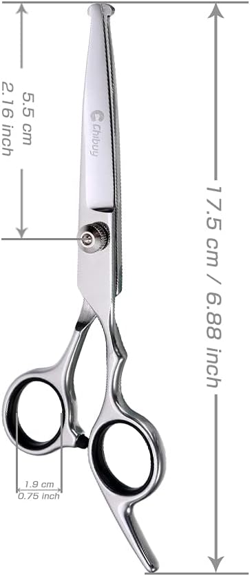 Chibuy Dog Grooming Scissors with Safety Round Tips, 4CR Stainless Steel for Dogs, Cats & Furry Animals