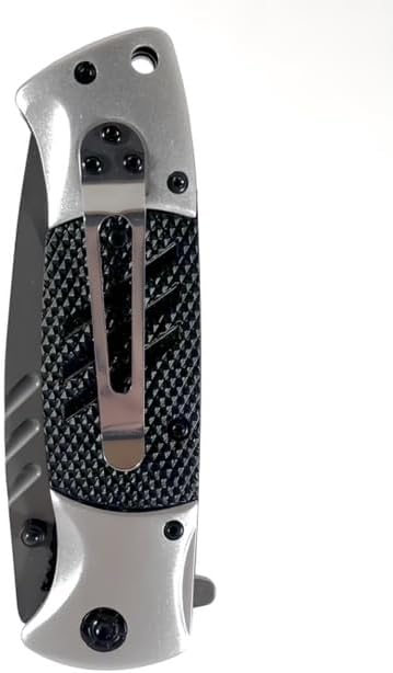 Spring Assisted Folding Pocket Knife - Tactical EDC Survival Knife for Men with Aluminum Handle, Stainless Steel Blade,