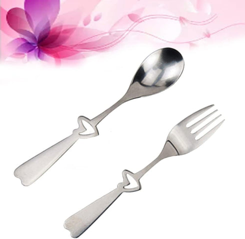 OSALADI Stainless Steel Flatware Set, Hollow Heart Spoon Fork, Portable Travel Camping Cutlery, Random Style