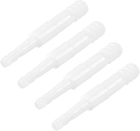 uxcell Aquarium Air Valve Connector, Clear White Plastic Inline Tubing, 4mm to 8mm, 4Pcs