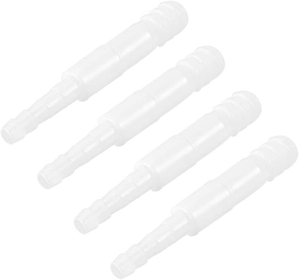 uxcell Aquarium Air Valve Connector, Clear White Plastic Inline Tubing, 4mm to 8mm, 4Pcs