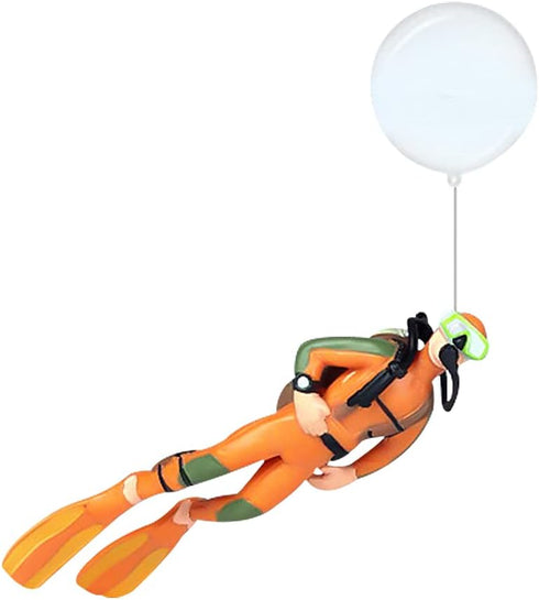 Fish Tank Diver Floating Ornament, Cute Cartoon Diver with Floating Device, Aquarium Landscape Decoration