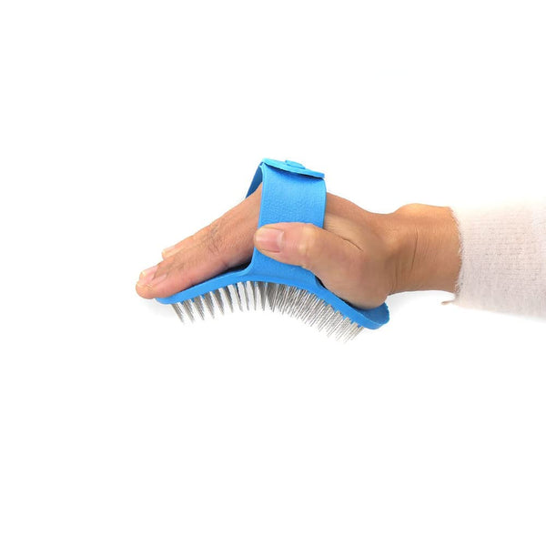 Emours Dog Grooming Brush, Pet Shampoo Bath Brush, Soothing Massage Rubber Comb with Adjustable Ring Handle for Dogs