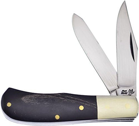 Frost Cutlery Jim Bowie Trapper Buffalo Horn Stainless Steel Multi-blade Knife