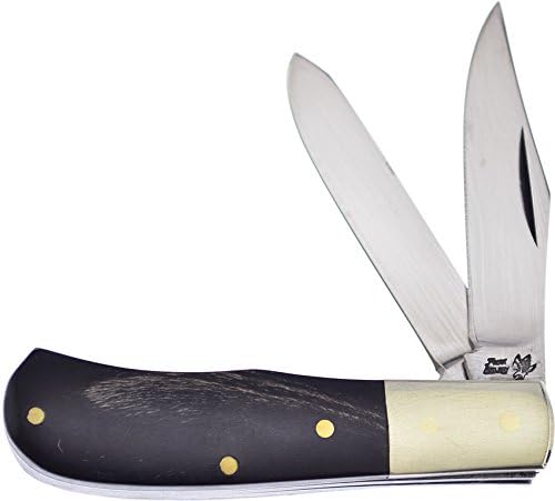 Frost Cutlery Jim Bowie Trapper Buffalo Horn Stainless Steel Multi-blade Knife