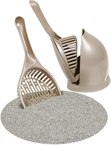 Petmate Scoop N' Hide Cat Litter Scoop with Holder, Brushed Nickel