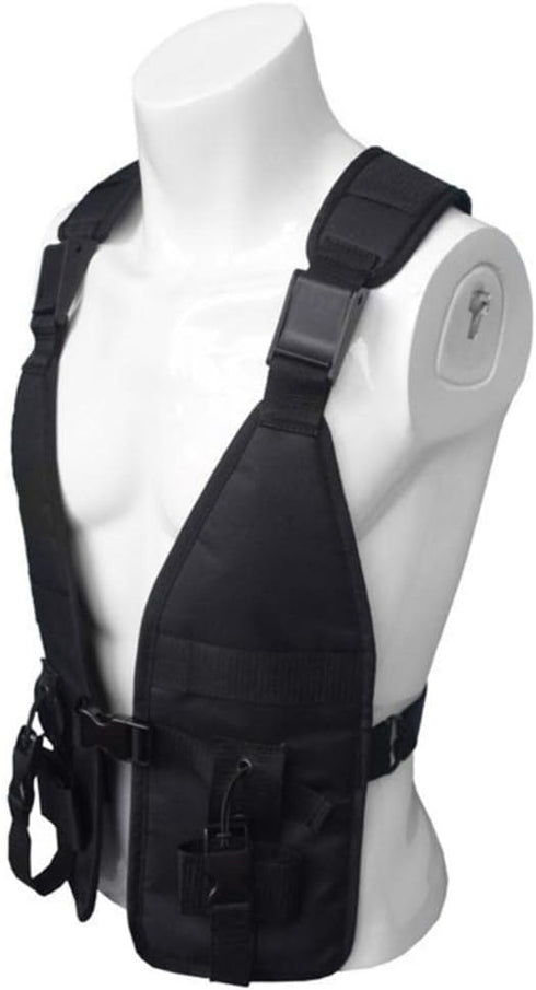 Luzhengyang Oxford Cloth Molle Chest Bag Black for Outdoor Training, Hunting, Fishing - Adjustable Straps for CS