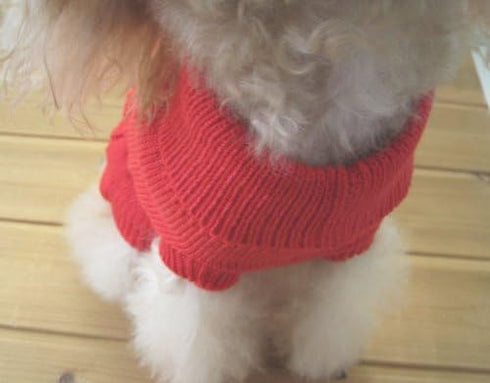 Tangpan Turtleneck Classic Straw-Rope Pro Pet Dog Sweater, Red, M