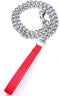 Heavy Duty Pet Dog Steel Chain Leash with Padded Loop Handle - Basic Training Leash for Small Medium Breeds (Small, Red)