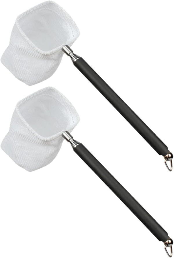 Happyyami Square Shrimp Fishing Net with Telescopic Handle, 2pcs Extendable Aquarium Fish