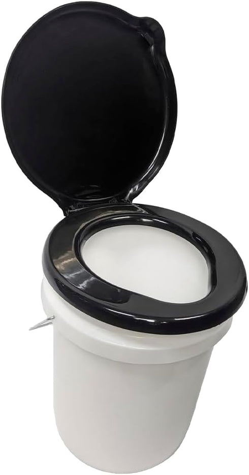 5 SE Portable Black Plastic Toilet Seat Lids, Fits a Gallon Bucket, Great for Camping, Outdoor Activities,