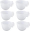 6 Pcs Mini Bird Food Bowl Feeder, Convenient Hanging Container for Parrots, Plastic Pigeon Bird Cage Dish (White)