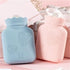 SHUOCONG Silicone Hot Water Bottle Warm Palace Hand Warmers Portable Explosion-Proof Plush Baby Students Bag