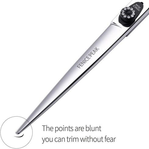Fenice Peak 7.5'' Dog Straight Scissors - Professional Pet Grooming Shears, 440C Stainless Steel, Black Non-Slip Handle