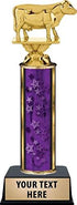 Crown Awards Dairy Cow Trophies, Personalized Purple Dairy Cow Trophy with Custom