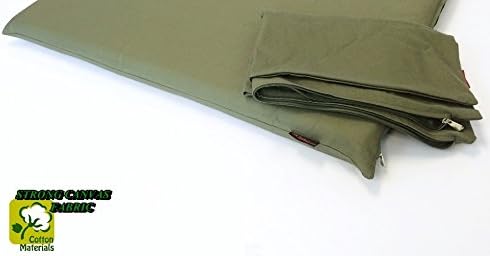 Luxurious Comfort Pet Dog Bed External Cover - COVER ONLY (36"x29" (34"x27"x3"), Green Canvas) for Small and Large Dogs