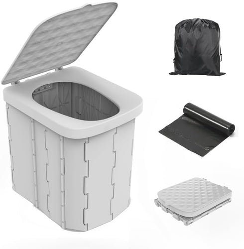 Hapoon Portable Camping Toilet for Adults XL Portable Folding Toilet with Lid,Travel