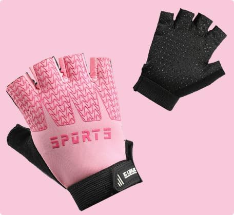 OVOY Kids Girls Boys Durable Fingerless-Gloves,Non-Slip Exercise Gloves for Riding Outdoor