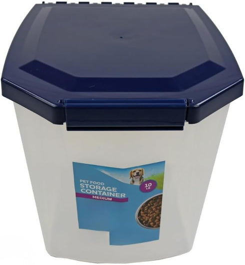 10 Medium Dog Food Storage Container, Pound Capacity Plastic Storage Bin with Secure Lid for Dry Dog Food, Indoor