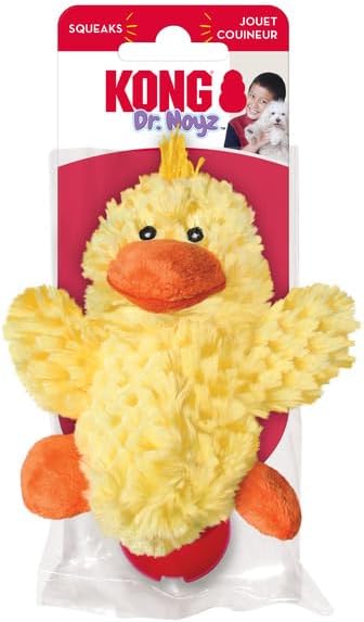 3 KONG Low Stuffing with Squeaker Dog Toy, X-Small, Animals, Bear, Duck, Frog
