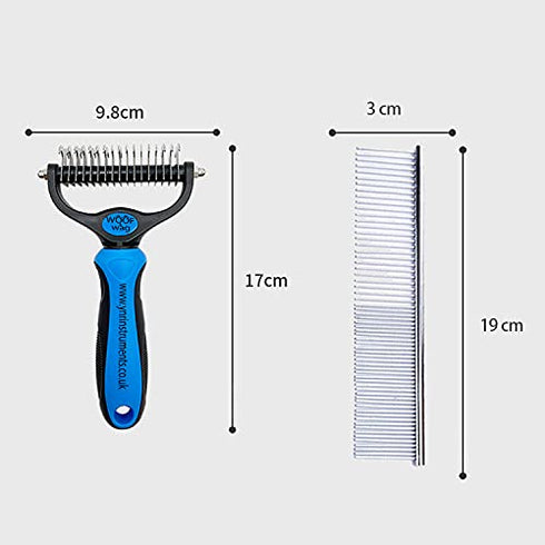 YNR Pet Cat Dog Horses Hair Fur Shedding Trimmer Grooming Dematting Rake Deshedding Comb Brush Tool Kit