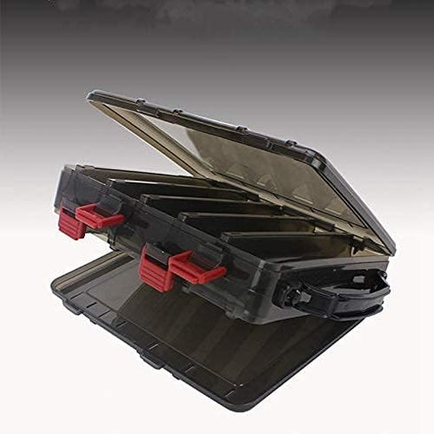 OriGlam Fishing Lure Tackle Box, Double Sided 10 Compartments Waterproof Organizer Case for Fishing