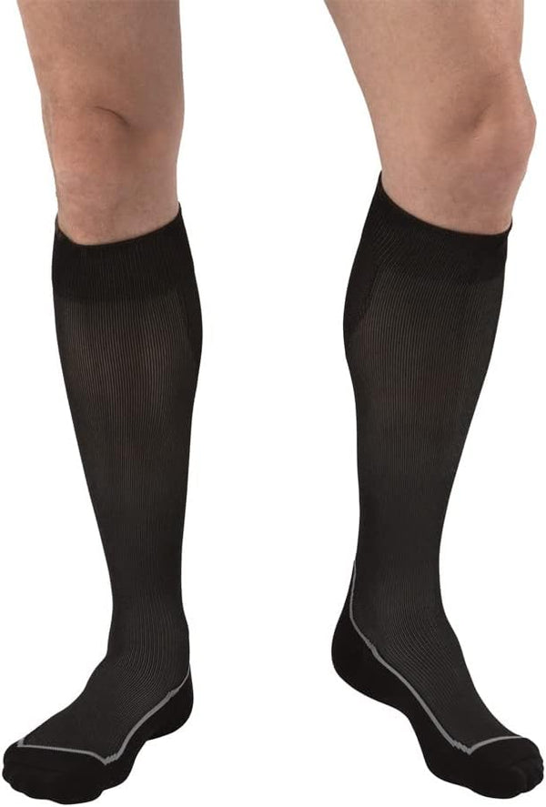 JOBST Sport Knee High Compression Socks, 20-30 mmHg, Medium, Black/Cool Black
