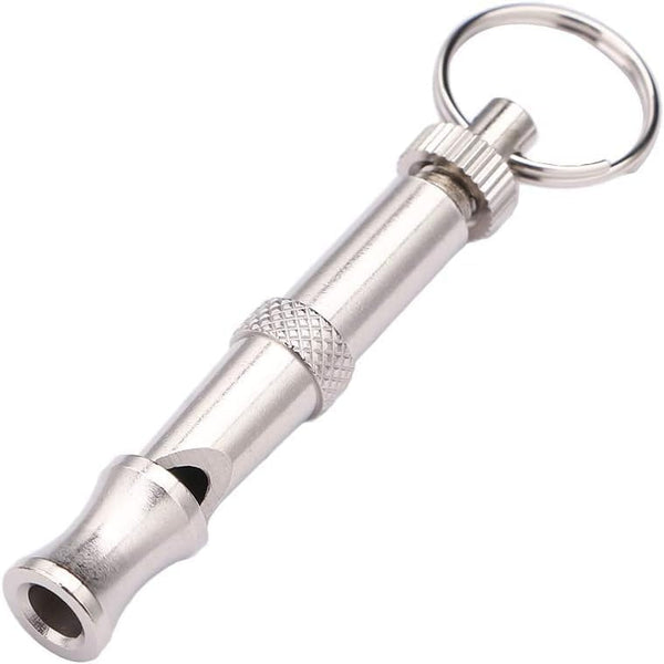 Silver Adjustable Ultrasonic Dog Whistle - Portable Pet Whistle for Training and Behavior Aids