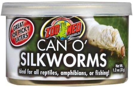 Zoo Med Can O' Silkworms, Bearded Dragon Food, 1.2 oz.