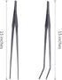 2 Pack Extra Long Handle Aquarium Tweezers, Stainless Steel Straight and Curved Tongs for Fish Tank Plants