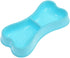 EORTA 3 Pcs Dog Double Bowls - Bone Shaped Feeder, Pet Plastic Bowl for Water & Food, Smooth Surface, Random Color