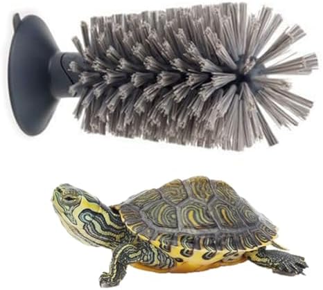 Turtle Brush with Suction Cup for Tank Scratches - Back Scrub and