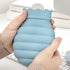 SHUOCONG Silicone Hot Water Bottle Warm Palace Hand Warmers Portable Explosion-Proof Plush Baby Students Bag(B Grey L)